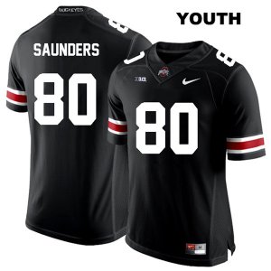 Youth NCAA Ohio State Buckeyes C.J. Saunders #80 College Stitched Authentic Nike White Number Black Football Jersey WN20Q27EE